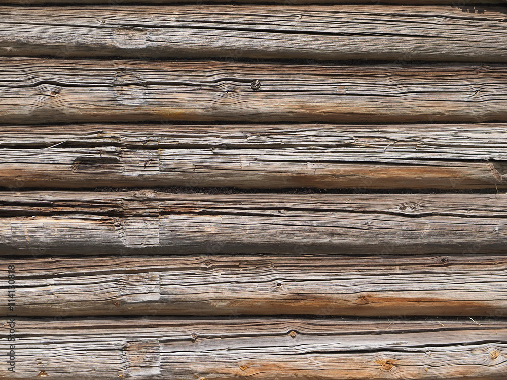Old log cabin wood wall. background Old log cabin wood wall. background