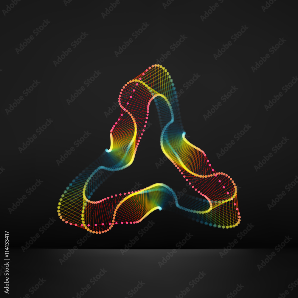 Obraz premium 3D Connection Structure. Futuristic Technology Style. Abstract Design. Lattice Geometric Element. Vector Illustration.