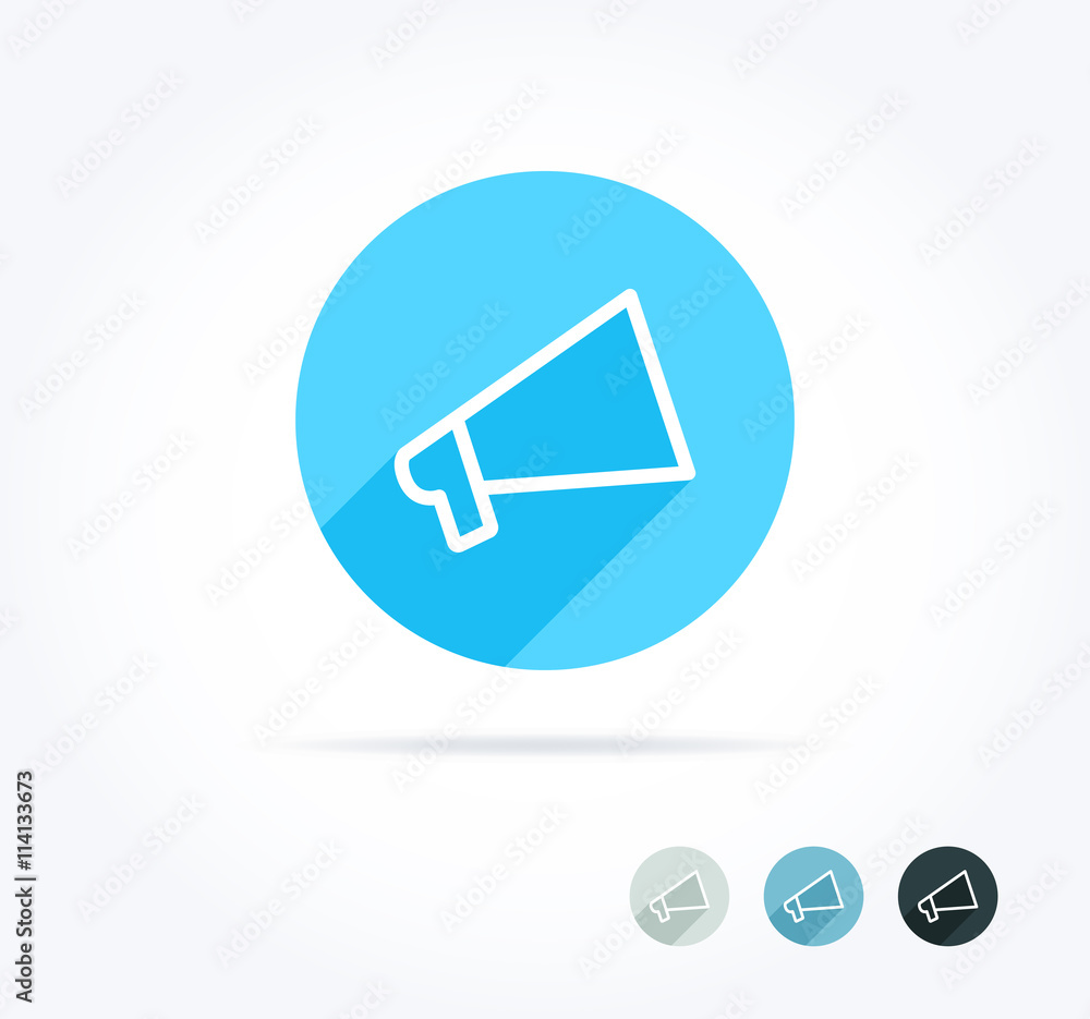 Megaphone Long Shadow Icon Megaphone Long Shadow Icon