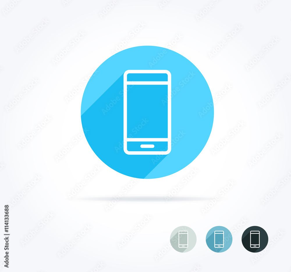 Phone Long Shadow Icon Phone Long Shadow Icon