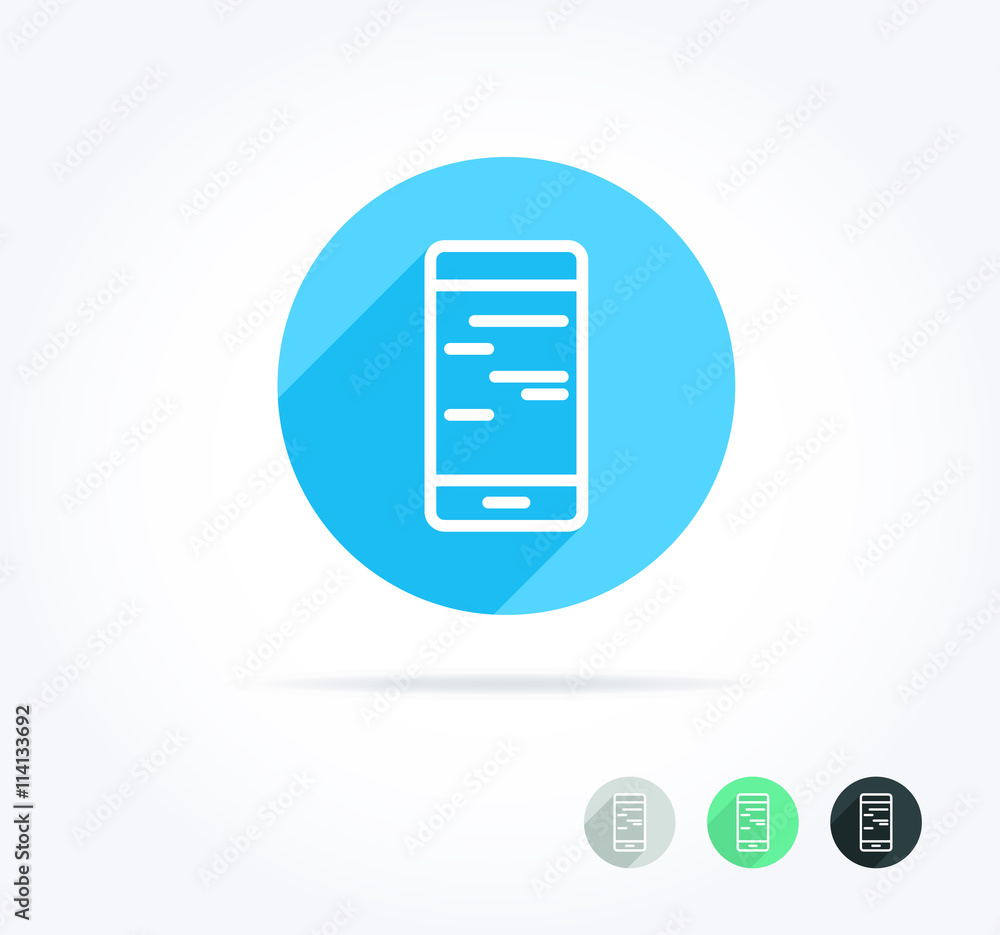 Phone Message Long Shadow Icon Phone Message Long Shadow Icon