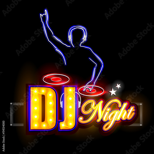 Neon Light signboard for DJ Night