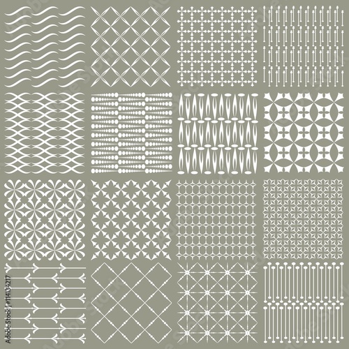 Set of seamless patterns with abstract decorative ornament.