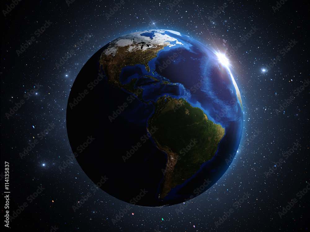 Obraz premium Planet Earth in outer space 3d illustration