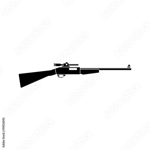 Sniper rifle vector black simple icon. Flat style for web and mobile.