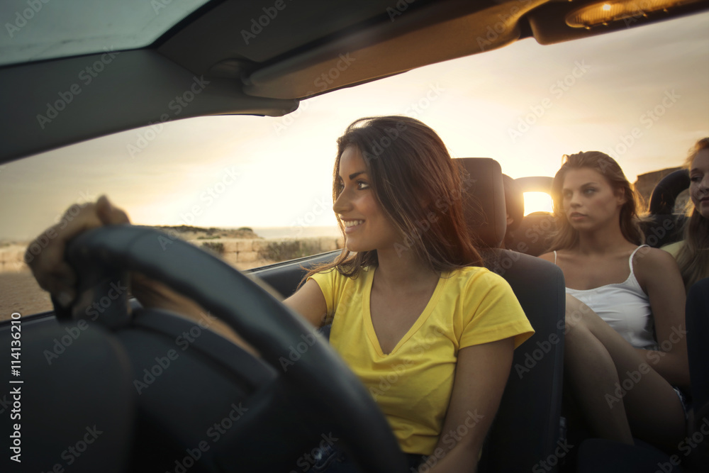Girls driving a car Girls driving a car