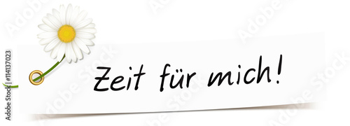 Banner mit Gänseblümchen und Typo - Zeit für mich!