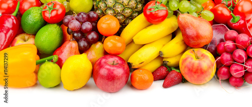 Fototapeta Naklejka Na Ścianę i Meble -  Collection juicy fruits and vegetables