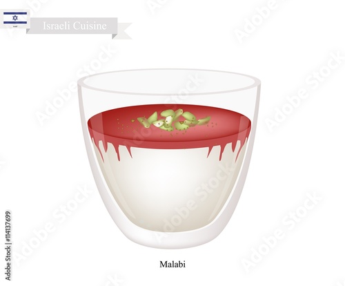 Malabi or Israeli Rose Scented Milk Pudding