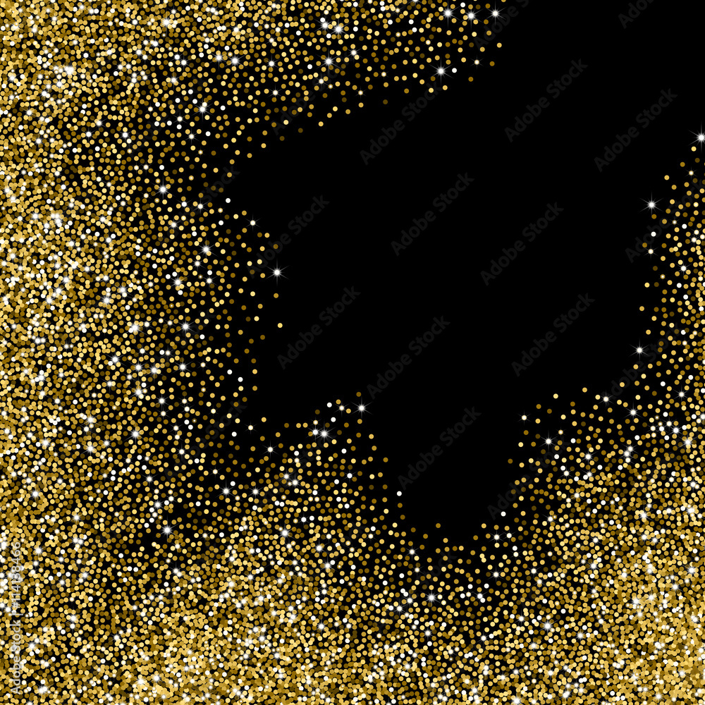 Glitter abstract wave of scattered golden dots Glitter abstract wave of scattered golden dots