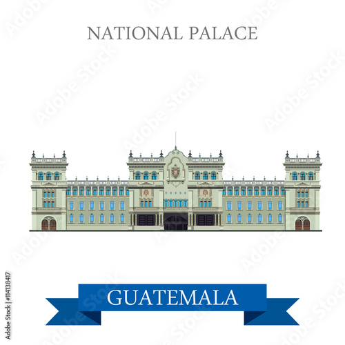 National Palace of Culture in Guatemal vector illustration