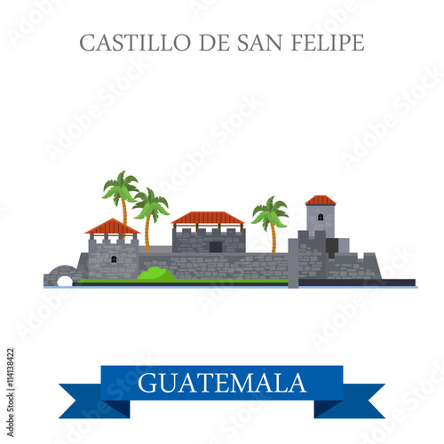 Castillo de San Felipe de Lara in Guatemala vector illustration