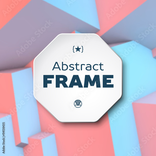 Abstract frame with rose quartz and serenity cubes