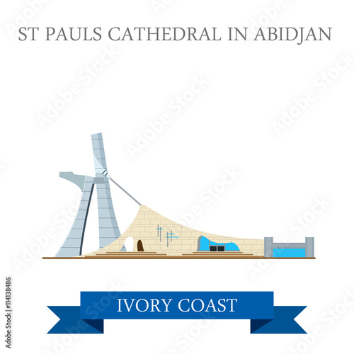 St Paul's Cathedral in Abidjan Ivory Coast vector illustration