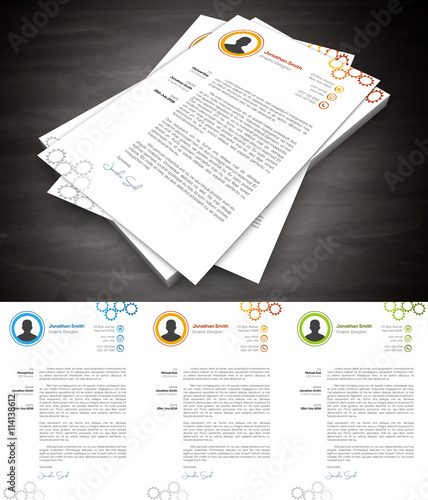 Cover letter.File contains text editable AI and PSD, EPS10,JPEG and free font link.