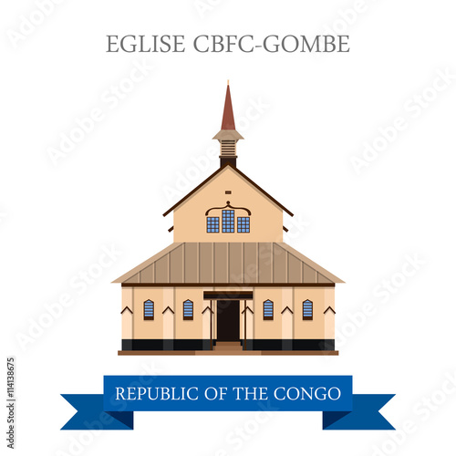 Eglise CBFC-Gombe in Republic of the Congo vector illustration photo