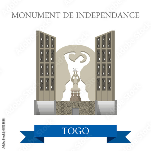 Monument de Independance Togo Flat historic vector illustration