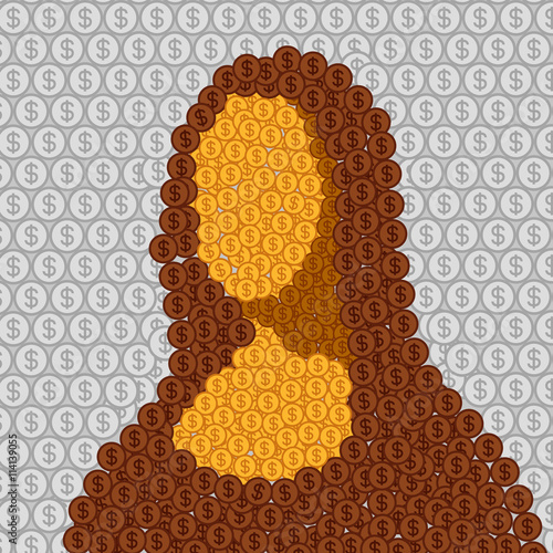 Mona Lisa abstract vector illustration Vinci flat portrait coin photo