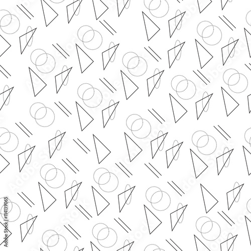 Minimalist pattern with geometric shapes. Modern background. Hipster style texture. Memphis style. Vector illustration