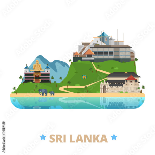 Sri Lanka country design template Flat cartoon style web vector
