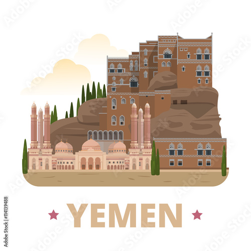 Yemen country design template Flat cartoon style web vector photo