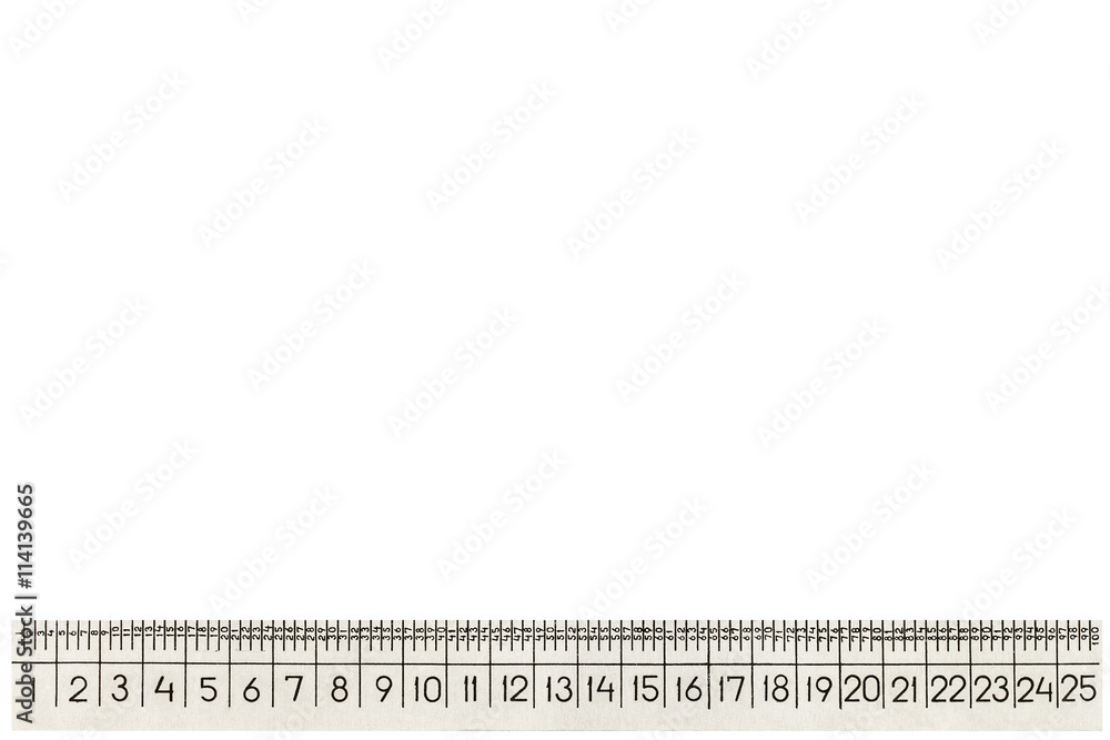 Metal ruler for zooming, isolated on white background Metal ruler for zooming, isolated on white background