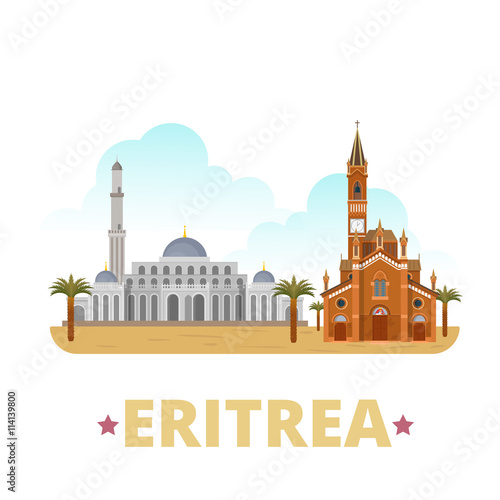 Eritrea country design template Flat cartoon style web vector