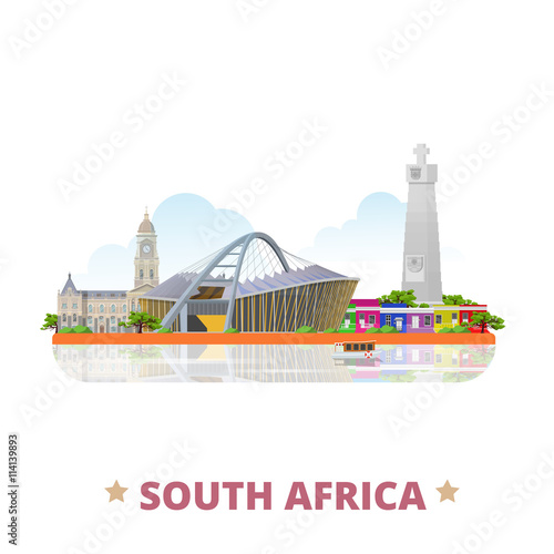 South Africa country design template Flat cartoon style vector