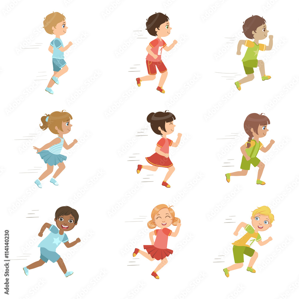 Kids Running Set Kids Running Set