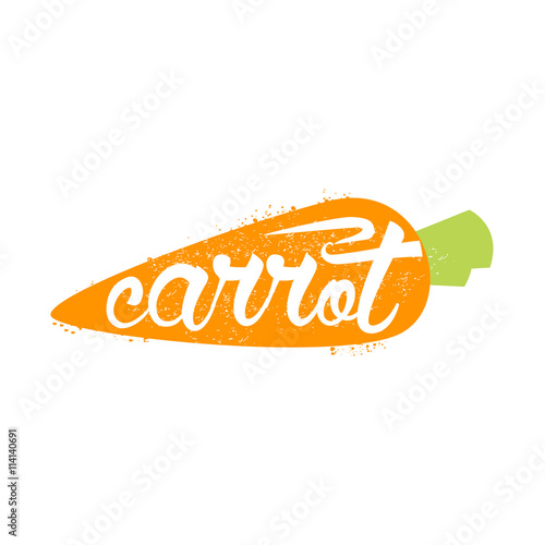Carrot Name Of Vegetable Written In Its Silhouette