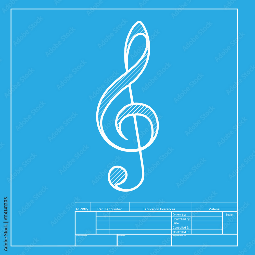Fotografie Music violin clef sign
