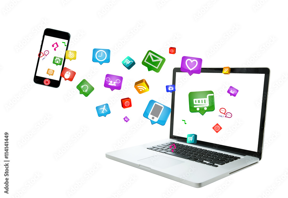 .Internet of things Modern communication technology illustration .Internet of things Modern communication technology illustration