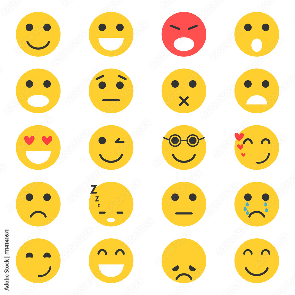 Set of Emoticons. Set of Emoji. Vector illustration Set of Emoticons. Set of Emoji. Vector illustration