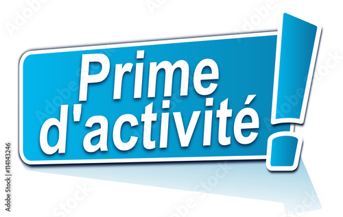 prime d'activité sur étiquette bleue