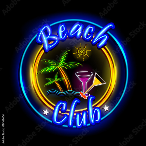 Neon Light signboard for Beach Club