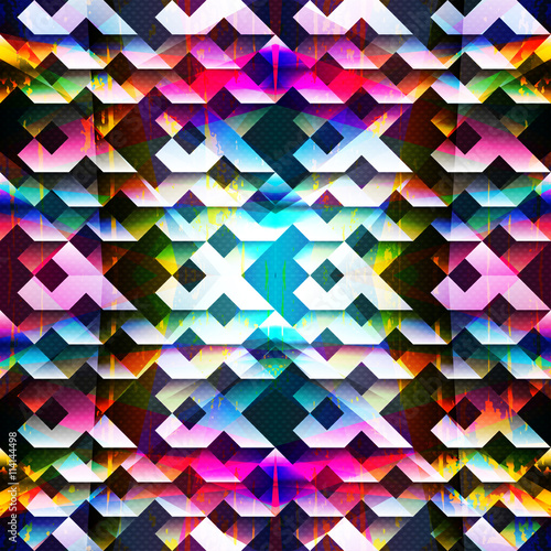 psychedelic colorful geometric seamless pattern
