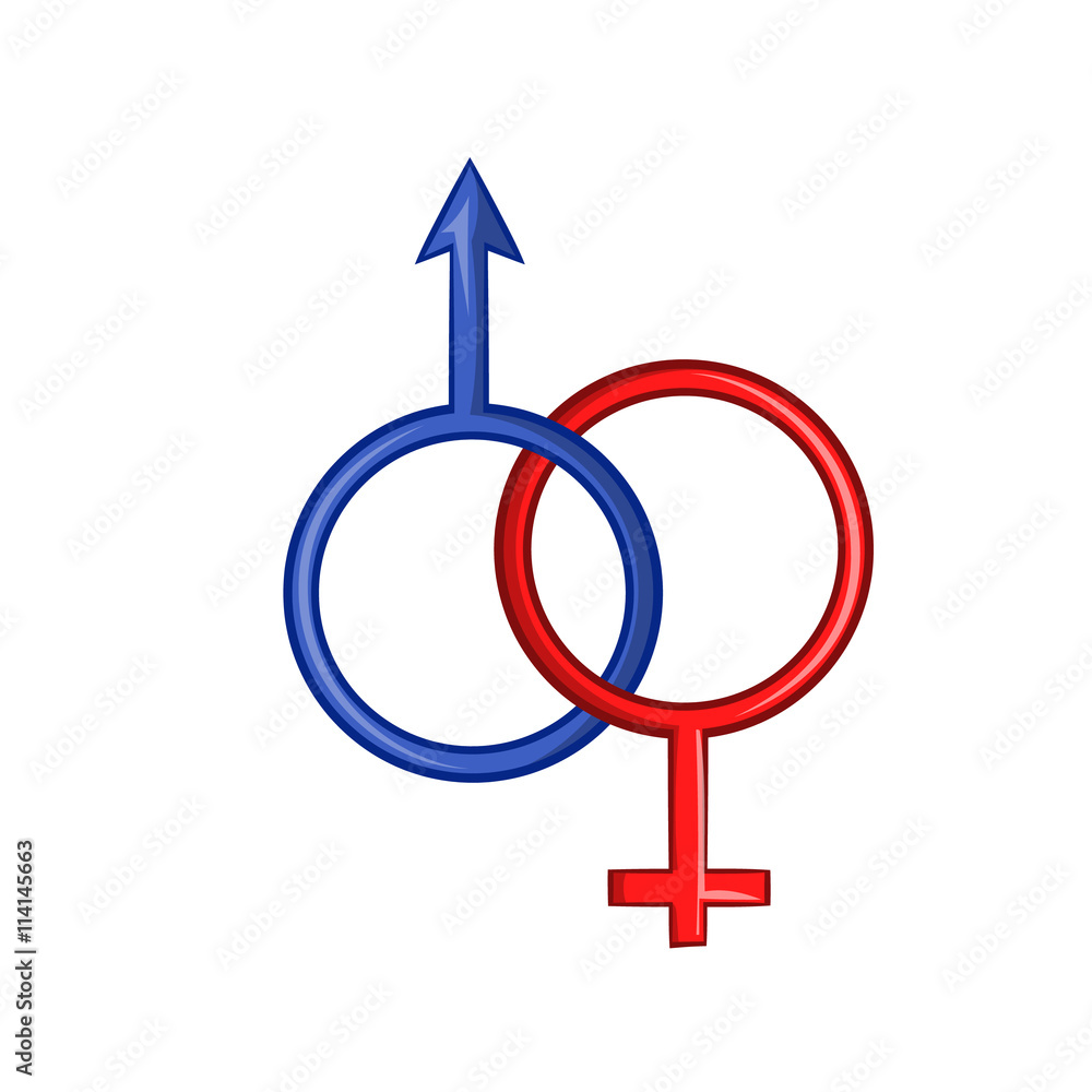 Sign man and woman icon, cartoon style Sign man and woman icon, cartoon style