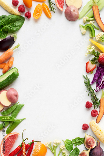 Healthy fresh food background raw organic vegetables