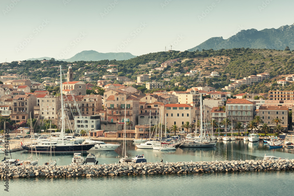 Propriano port, Seaside view, South Corsica