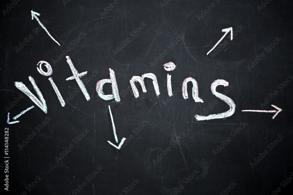 vitamin on black board vitamin on black board