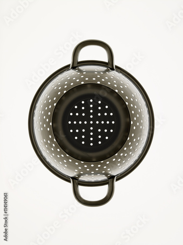 Overhead view of colander
