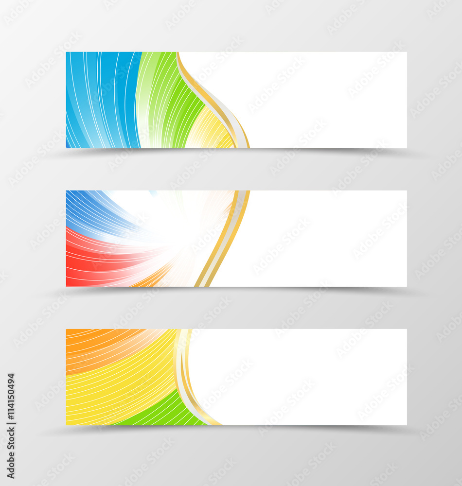 Fototapeta premium Set of banner rainbow design