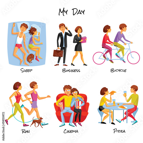 Lifestyle Cartoon Set
