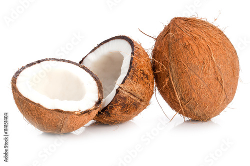 Kokos auf Weissem Hintergrund