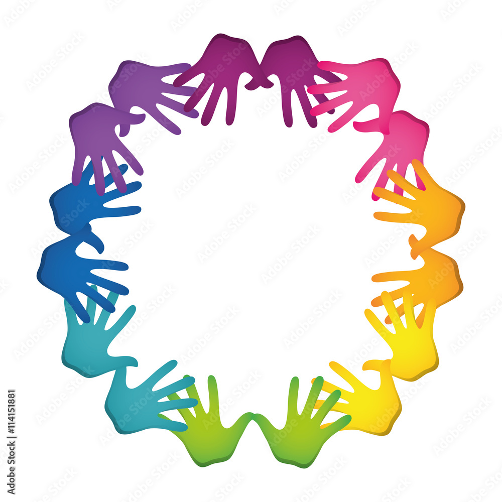 Fototapeta premium Abstract Pictogram icon. teamwork concept. multicolored vector