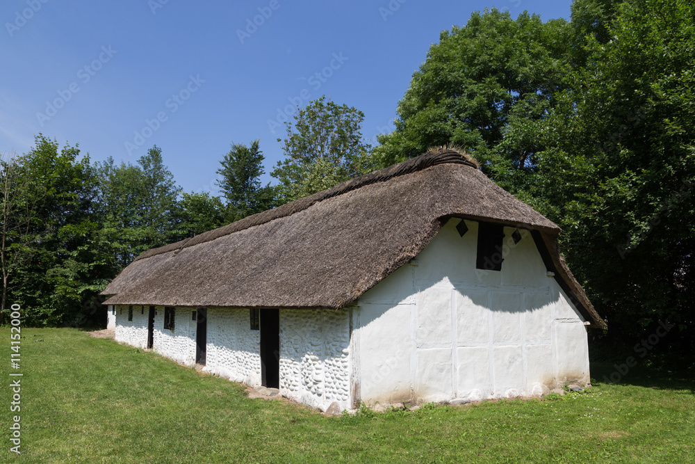 Old danish half-timbered farmhouse