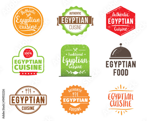 Egyptian cuisine vector label