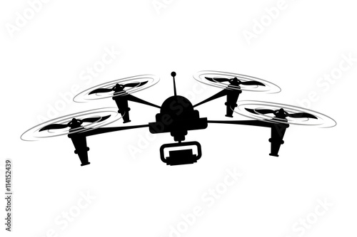 Drone concept represented by robot  icon over flat and isolated background