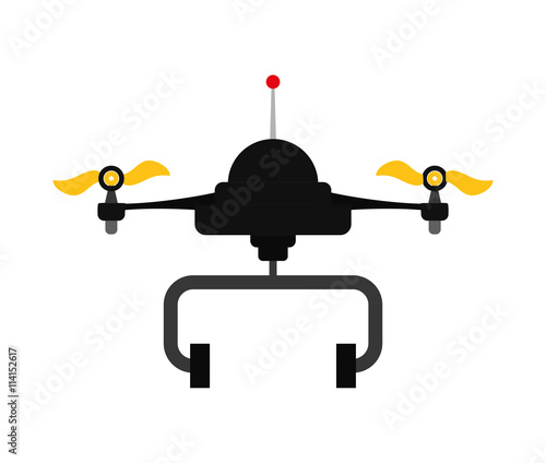 Drone concept represented by robot  icon over flat and isolated background