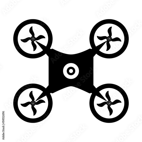 Drone concept represented by robot  icon over flat and isolated background